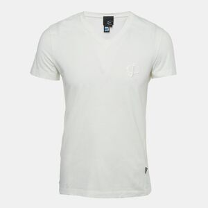 Just Cavalli White Logo Embroidered Jersey Fitted T-Shirt L